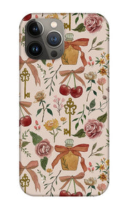 Bows, Flowers and Cherries Pattern - Phone Case