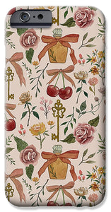 Bows, Flowers and Cherries Pattern - Phone Case