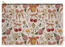 Load image into Gallery viewer, Bows, Flowers and Cherries Pattern - Zip Pouch