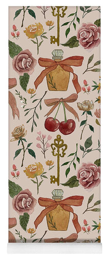 Bows, Flowers and Cherries Pattern - Yoga Mat