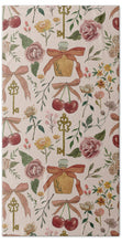 Load image into Gallery viewer, Bows, Flowers and Cherries Pattern - Bath Towel