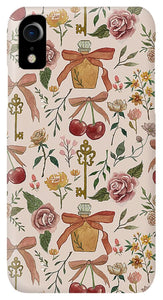 Bows, Flowers and Cherries Pattern - Phone Case