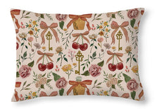 Load image into Gallery viewer, Bows, Flowers and Cherries Pattern - Throw Pillow