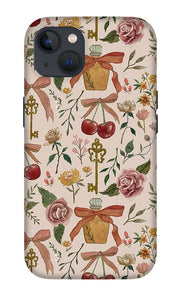 Bows, Flowers and Cherries Pattern - Phone Case