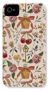 Bows, Flowers and Cherries Pattern - Phone Case