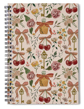 Load image into Gallery viewer, Bows, Flowers and Cherries Pattern - Spiral Notebook