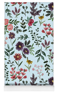 Bright Watercolor Flower - Blue - Yoga Mat