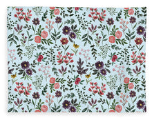 Load image into Gallery viewer, Bright Watercolor Flower - Blue - Blanket