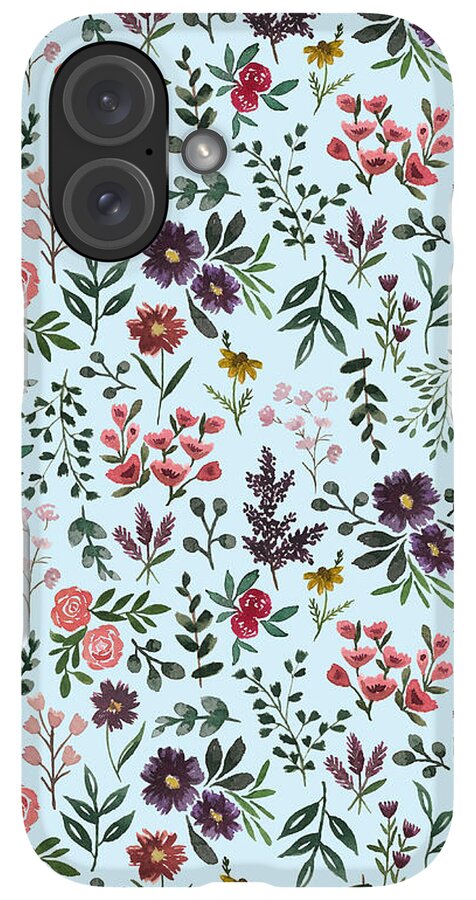 Bright Watercolor Flower - Blue - Phone Case