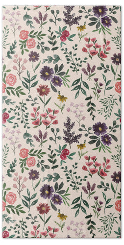 Bright Watercolor Flower - Beach Towel