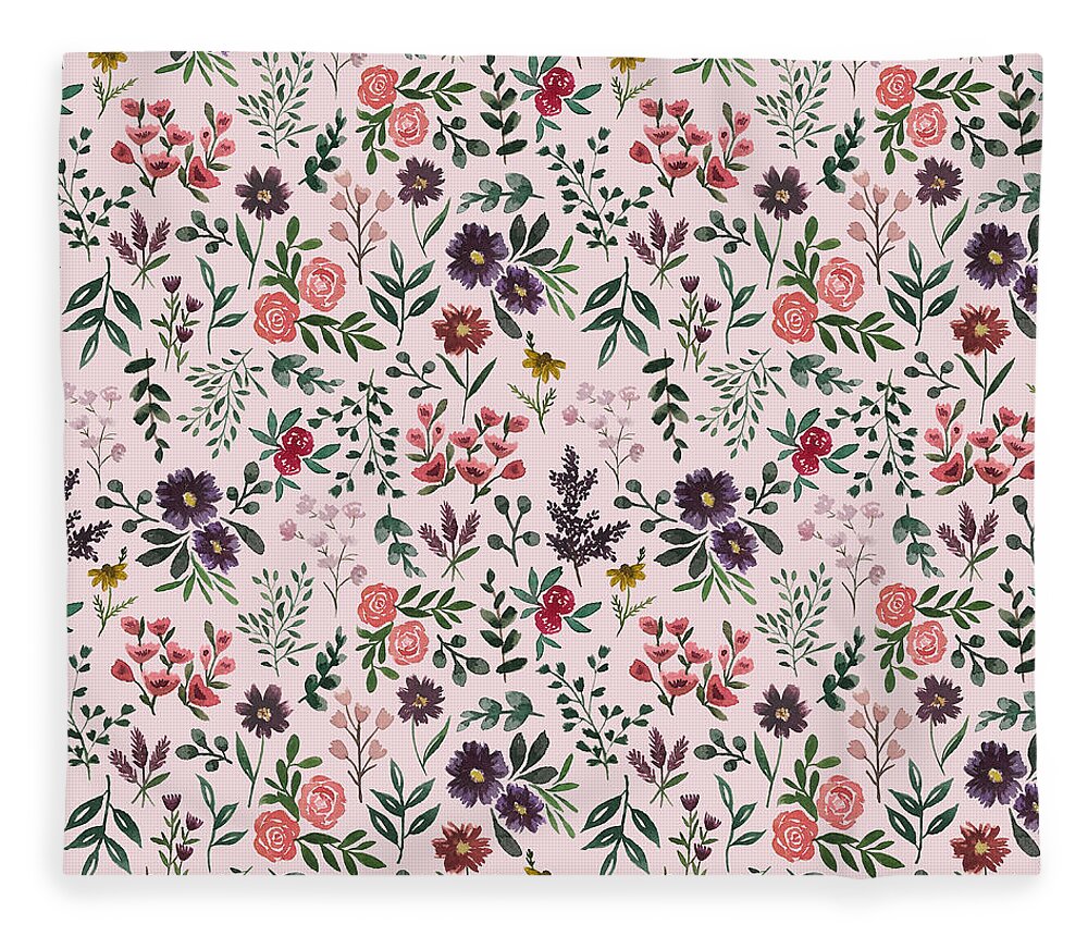 Bright Watercolor Flower - Pink - Blanket