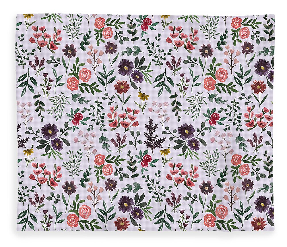 Bright Watercolor Flower - Purple - Blanket