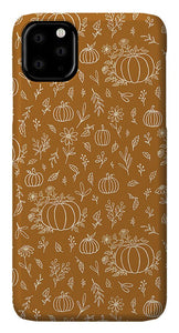 Bronze Floral Ink Pumpkin Pattern - Phone Case