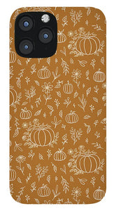 Bronze Floral Ink Pumpkin Pattern - Phone Case