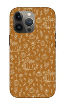 Load image into Gallery viewer, Bronze Floral Ink Pumpkin Pattern - Phone Case