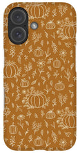 Load image into Gallery viewer, Bronze Floral Ink Pumpkin Pattern - Phone Case