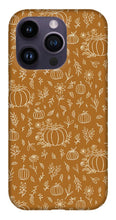 Load image into Gallery viewer, Bronze Floral Ink Pumpkin Pattern - Phone Case