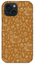 Load image into Gallery viewer, Bronze Floral Ink Pumpkin Pattern - Phone Case