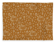 Load image into Gallery viewer, Bronze Floral Ink Pumpkin Pattern - Blanket
