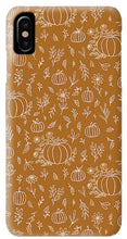 Load image into Gallery viewer, Bronze Floral Ink Pumpkin Pattern - Phone Case