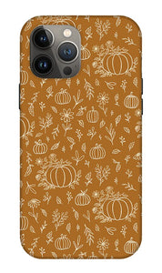 Bronze Floral Ink Pumpkin Pattern - Phone Case