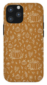 Bronze Floral Ink Pumpkin Pattern - Phone Case