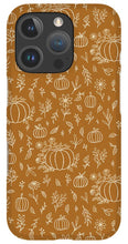 Load image into Gallery viewer, Bronze Floral Ink Pumpkin Pattern - Phone Case