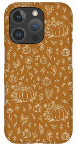 Bronze Floral Ink Pumpkin Pattern - Phone Case