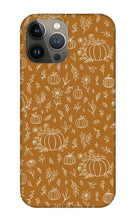 Load image into Gallery viewer, Bronze Floral Ink Pumpkin Pattern - Phone Case