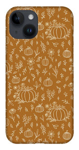 Bronze Floral Ink Pumpkin Pattern - Phone Case