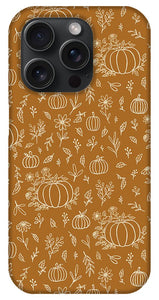 Bronze Floral Ink Pumpkin Pattern - Phone Case