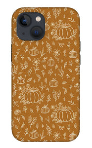 Bronze Floral Ink Pumpkin Pattern - Phone Case