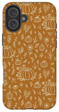 Load image into Gallery viewer, Bronze Floral Ink Pumpkin Pattern - Phone Case