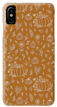 Load image into Gallery viewer, Bronze Floral Ink Pumpkin Pattern - Phone Case