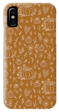 Load image into Gallery viewer, Bronze Floral Ink Pumpkin Pattern - Phone Case