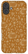 Load image into Gallery viewer, Bronze Floral Ink Pumpkin Pattern - Phone Case