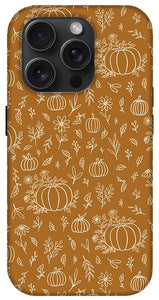 Bronze Floral Ink Pumpkin Pattern - Phone Case
