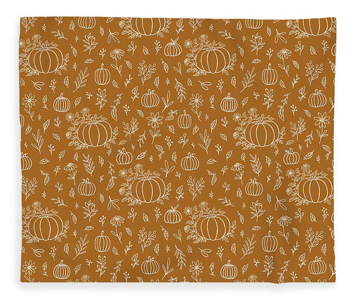 Bronze Floral Ink Pumpkin Pattern - Blanket