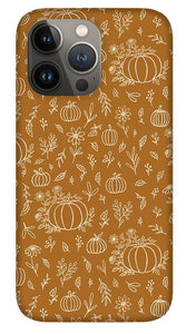 Bronze Floral Ink Pumpkin Pattern - Phone Case