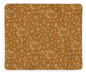 Bronze Floral Ink Pumpkin Pattern - Blanket