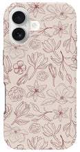 Load image into Gallery viewer, Burgundy Magnolia Pattern - Phone Case
