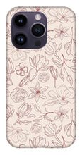 Load image into Gallery viewer, Burgundy Magnolia Pattern - Phone Case