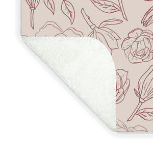 Burgundy Magnolia Pattern - Blanket