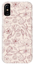 Load image into Gallery viewer, Burgundy Magnolia Pattern - Phone Case