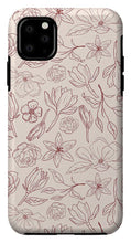 Load image into Gallery viewer, Burgundy Magnolia Pattern - Phone Case