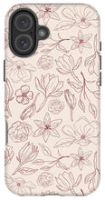 Load image into Gallery viewer, Burgundy Magnolia Pattern - Phone Case