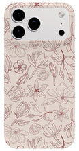 Load image into Gallery viewer, Burgundy Magnolia Pattern - Phone Case