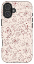Load image into Gallery viewer, Burgundy Magnolia Pattern - Phone Case