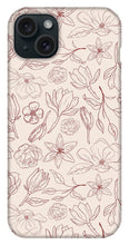 Load image into Gallery viewer, Burgundy Magnolia Pattern - Phone Case