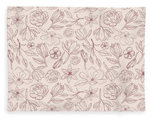 Load image into Gallery viewer, Burgundy Magnolia Pattern - Blanket